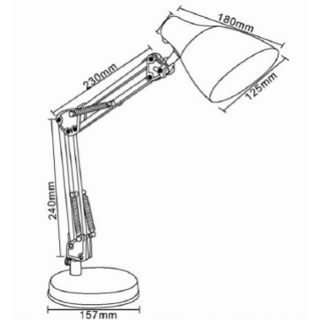 DIAN lampa biurkowa 60W stalowa czarna ORNO (DL-1/B)